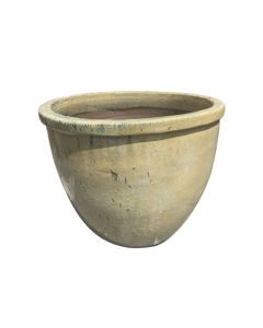 TKE Glazed Ceramic Pot Cream - Large