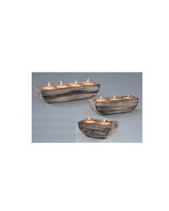 LO Curved Block Candle Light White Wash - Medium