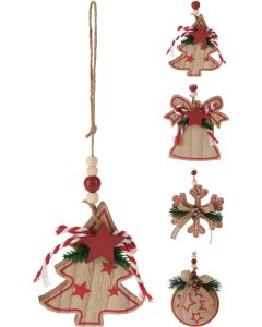 KI Xmas Hanging Decor Size: 11cm - 4pcs Assorted