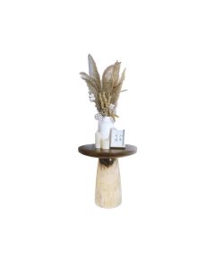 LO Suar Wood Round Side Table