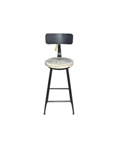 Bar Chair with Iron Legs and Wooden Seat - 40x105cm