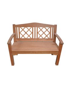 Wooden Bench with Backrest - 2 Seater