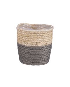 ED Racheal Basket Round Grey Natural H14cm