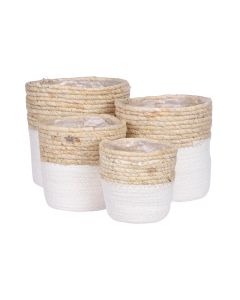 ED Rachel Basket Round White Natural Small