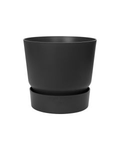 Greenville Round Plastic Pot Black 25cm