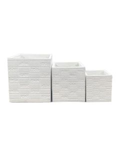 Cement White Square Pot - FC253 - Large