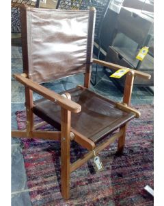 Wooden Folding Chair Leather