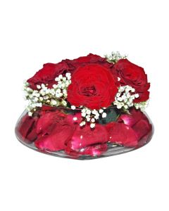 Beauty in Red - Red Roses in a Glass Vase
