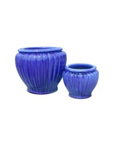 FS Pumpkin Planter Blue Cloud Ceramic Large