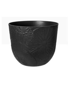 EL Fuente Lily Round Pot - 30 cm - Onyx Black