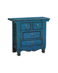 NB 4 Drawers Cabinet Blue - Uniquely Made Antique Design