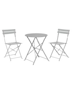 KI Garden Metal Furniture 3pc Set Foldable
