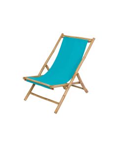 Folding Sling Chair Bamboo Frame Canvas - Light Blue