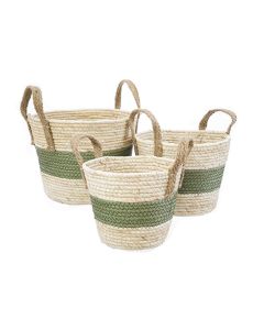 KZ Green Stripe Panda Basket-Large