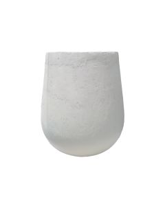 AC Planter - White Eggpot Fiber Matt Cement Finish