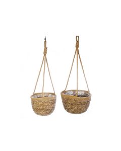 KZ Natural Bullrush Hanging Basket Round - Small