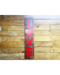 Hanging Wooden Love with Heart Wall Décor Piece- Large- Brown