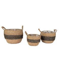 MG Hayden Cauldron Low Mid Black Basket H19cm
