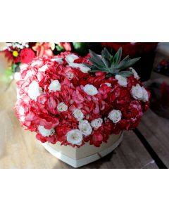 Everlasting Love White and Red Roses Bunch