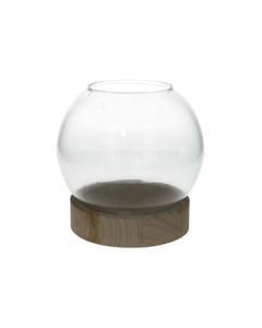 HX Glass Bowl with Wooden Base