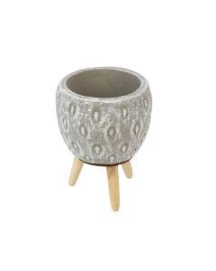 HX Pot Tripot Arcilla Whitewash
