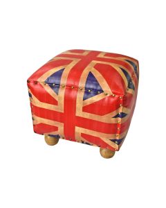 Pouf with Printed English Flag