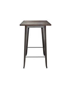 Bar Table Wooden Top Metal Legs