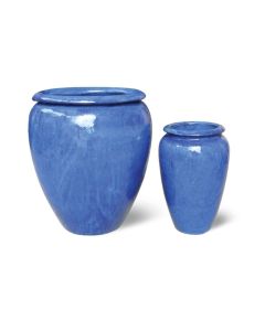 Glazed Ceramic Tall Pot Blue - L