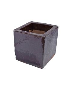 Ceramic Pot Square Brown Medium