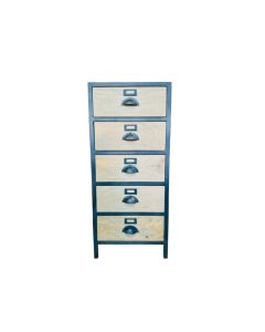 Medium Iron Wooden Chest - 5 drawers