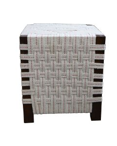 Wooden canvas stool white
