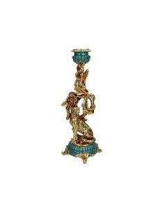 Candle Holder Leopard Polyresin Gold