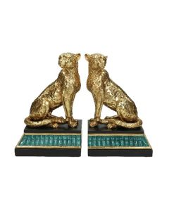 Bookstand Leopard Polyresin