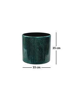 AH Metal Planter Marble Finish Green