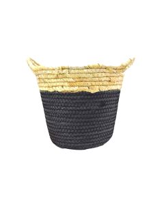 Cache Basket Round Kerala Mix - Black