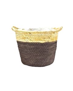 Cache Basket Round Kerala Mix - Brown