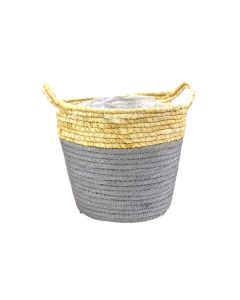 Cache Basket Round Kerala Mix - Grey