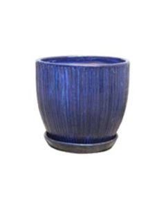 TH Lines Egg Pot With Saucer Blue L