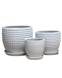 TH Dotted Egg Pot White L