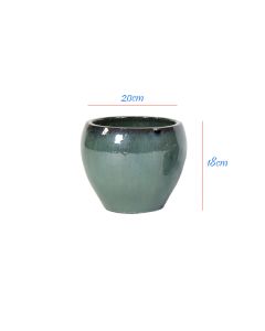 Glazed Belly Celadon Ceramic Pot - D20xH18cm