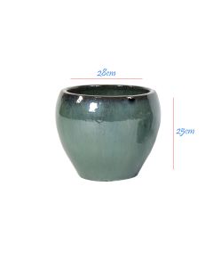 Glazed Belly Celadon Ceramic Pot - D28xH25cm