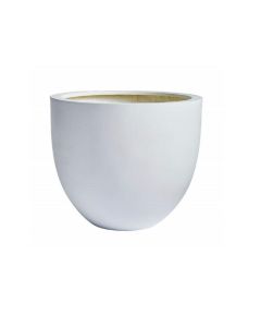 Round Egg Pot Fiber Cement Planter Off-White 55x46cm