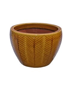Ceramic Pot Portly Egg Fishbone Honey