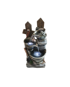 QY Polyresin Fountain 2 LED Lights/Pump