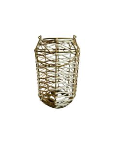 Jute Candle Holder Matt Gold