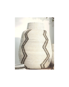 LO African Vase Rattan White