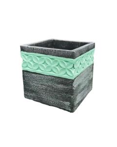 Square Cement & Terazzo Painted Pot