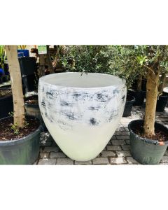 RA Round Cement & Terazzo Painted Pot