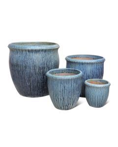 Glazed Ceramic Pot Blue Root - L