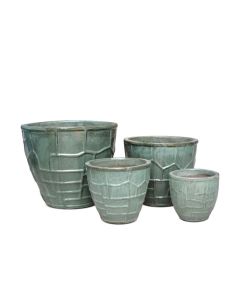 Glazed Ceramic Round Pot Misty L